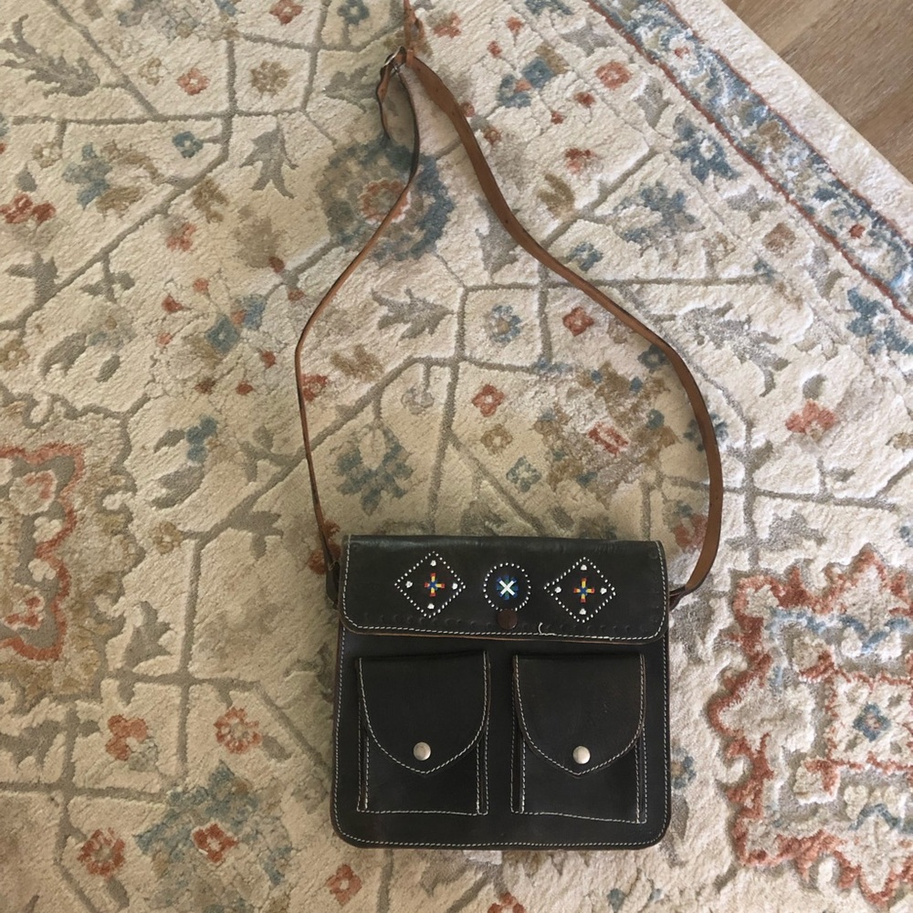 Real leather side satchel